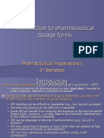 Introduction To Dosage Form (3rd Semester)