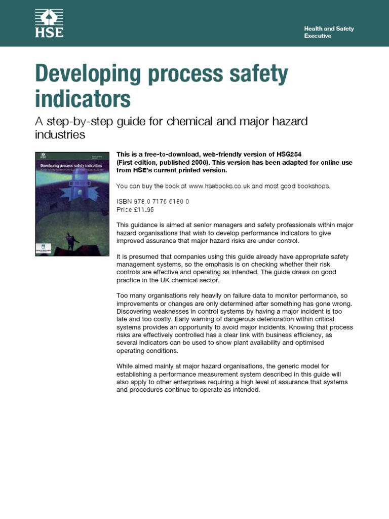 Developing Process Safety Indicators Guide | PDF | Risk Management | Risk