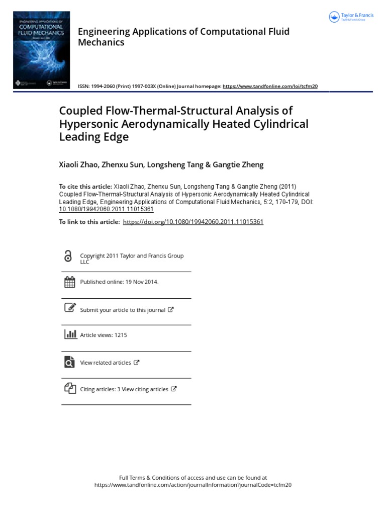 Coupled Flow Thermal Structural Analysis of Hypersonic Aerodynamically