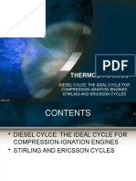 Thermodynamics: Diesel Cylce: The Ideal Cycle For Compression-Ignation Engines Stirling and Ericsson Cycles