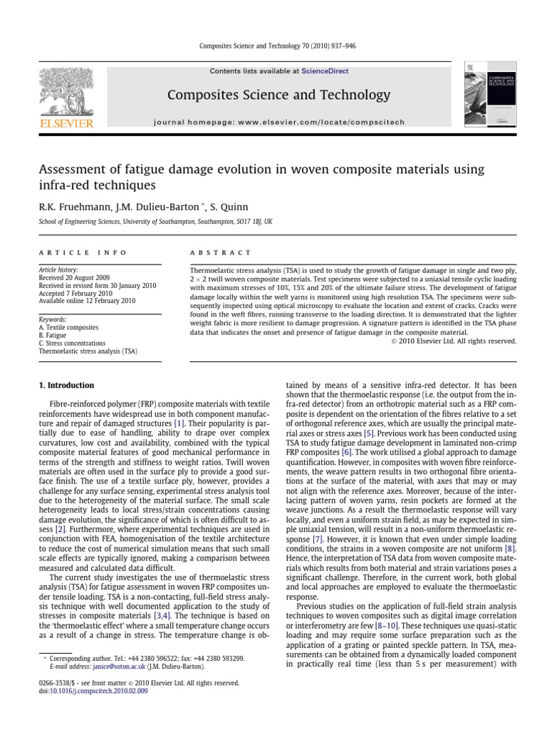 Assessment of Fatigue Damage Evolution in Woven Composite Materials ...