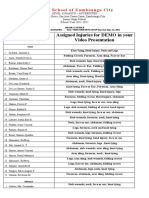 Assigned Injuries For Demo in Your Video Presentation: Claretschool Ofzamboangacity