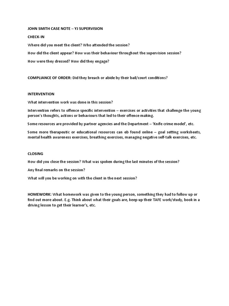 Case Notes - Mock Format | PDF | Career & Growth