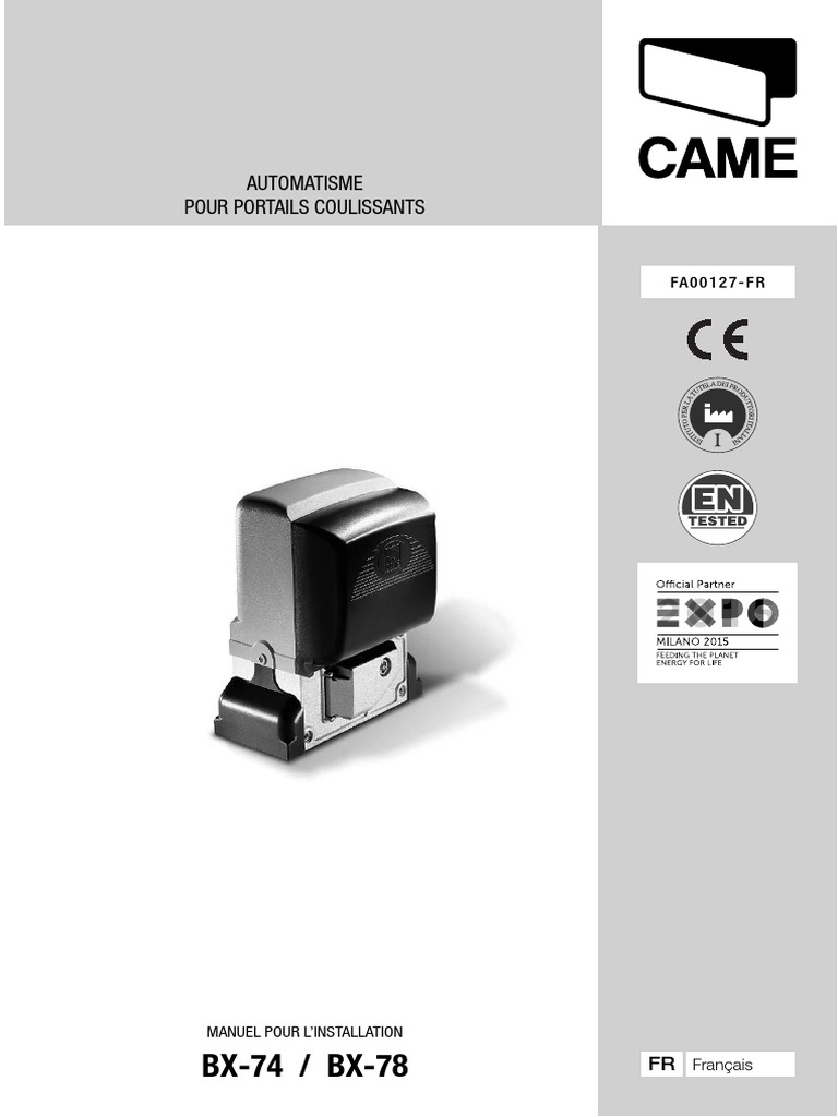 KIT BX78 230V 001U2643 CAME Notice PDF Automatisation — free download