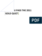 Can You Pass the 2011 Gold Quiz