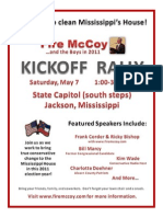 Fire McCoy and the Boys Kickoff Rally Flyer