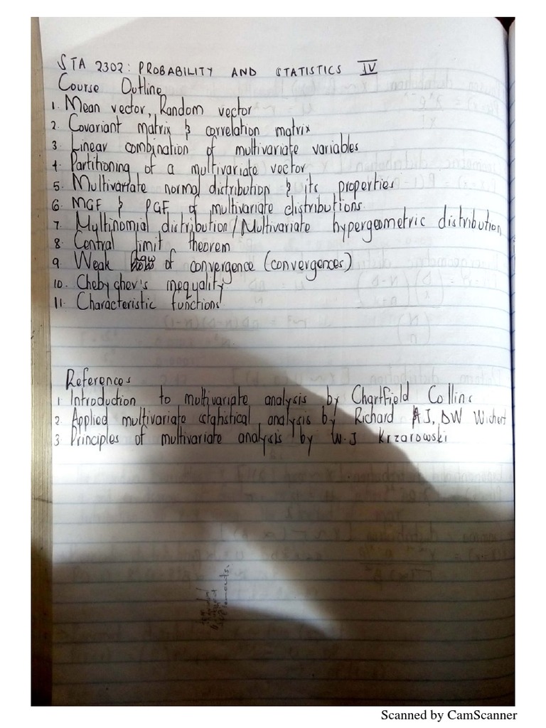 Probability And Statistics Iv Complete Notes Pdf