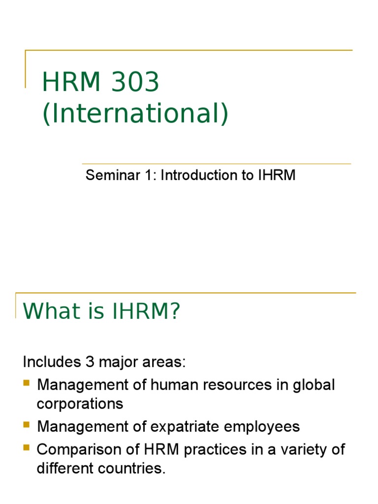 Introduction to International HRM | PDF | Human Resource Management ...
