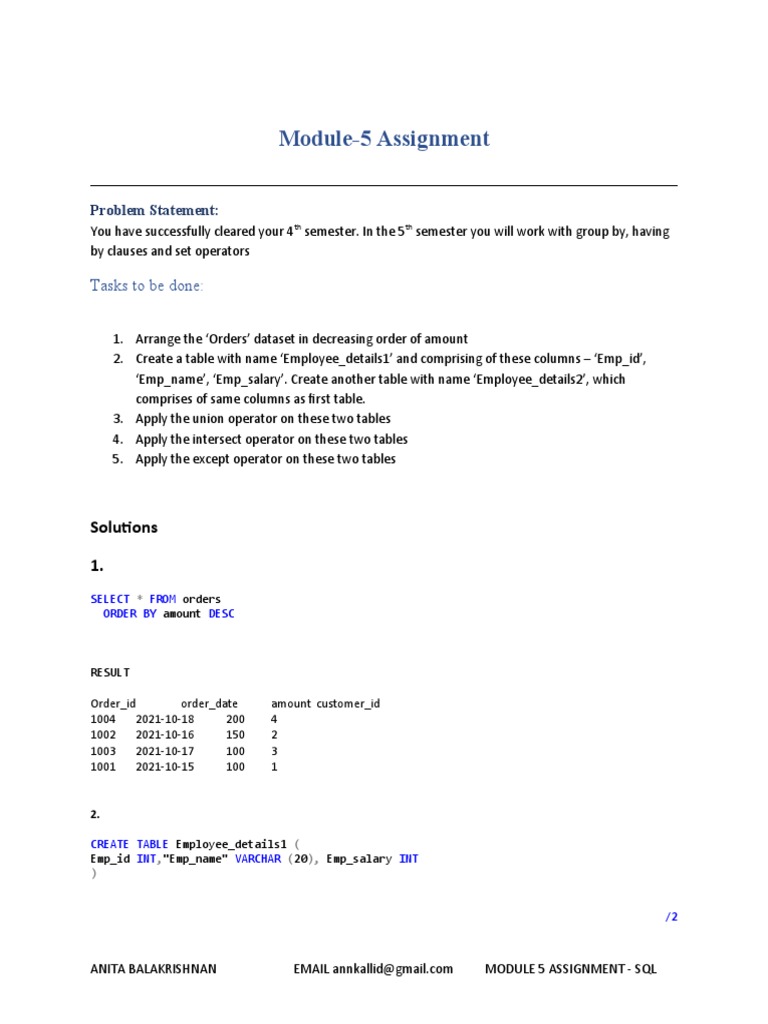 Module 5 Assignment - SQL | PDF | Data Management | Databases