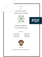 Renewable Sources of Energy With Specific Reference to BITS, Pilani-Part 1