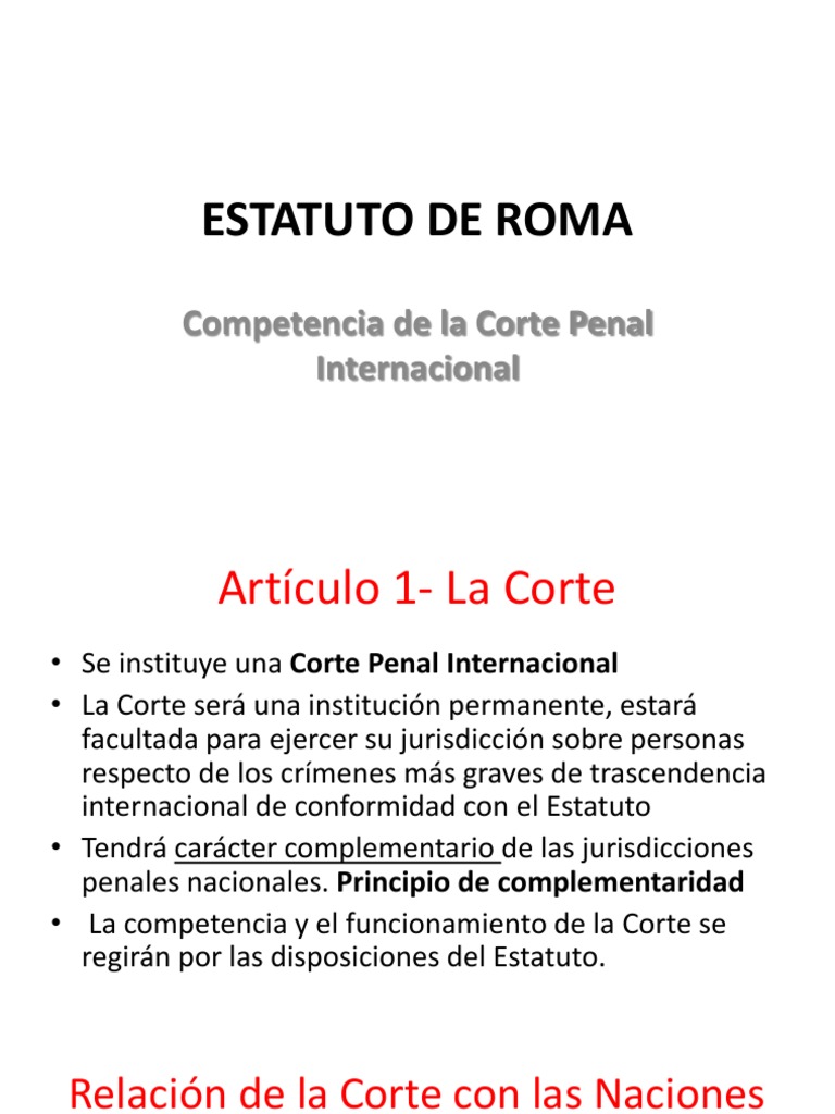 Estatuto de Roma | PDF | Crímenes contra la humanidad | Crimen y violencia