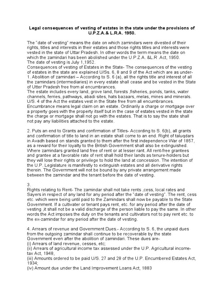 Legal Consequences of Vesting of Estates | PDF | Mortgage Law | Civil ...