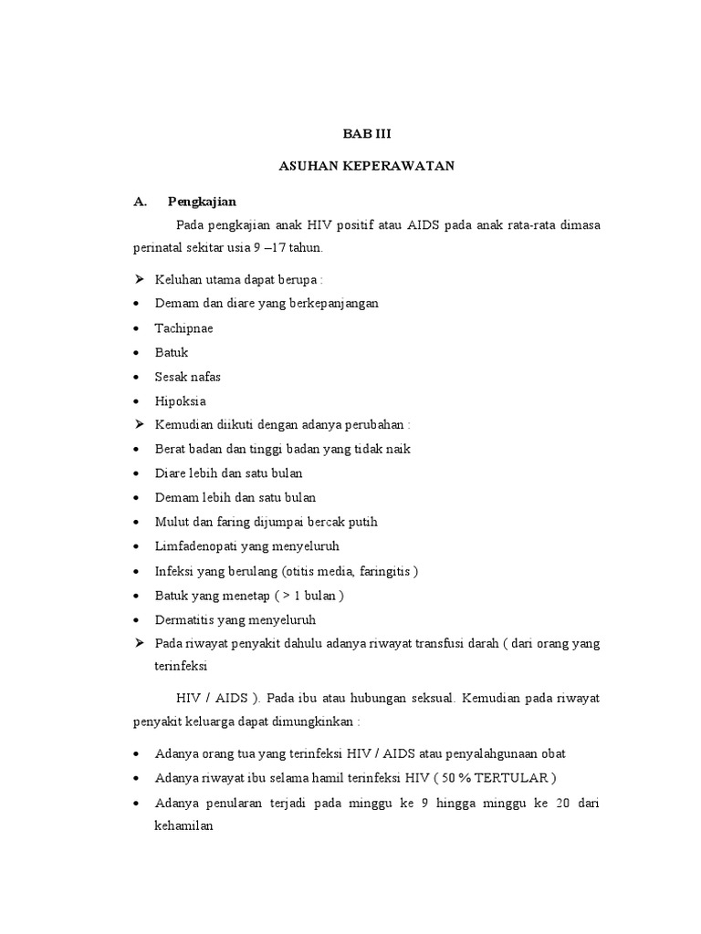Askep Teoritis Hiv Aids Anak | PDF