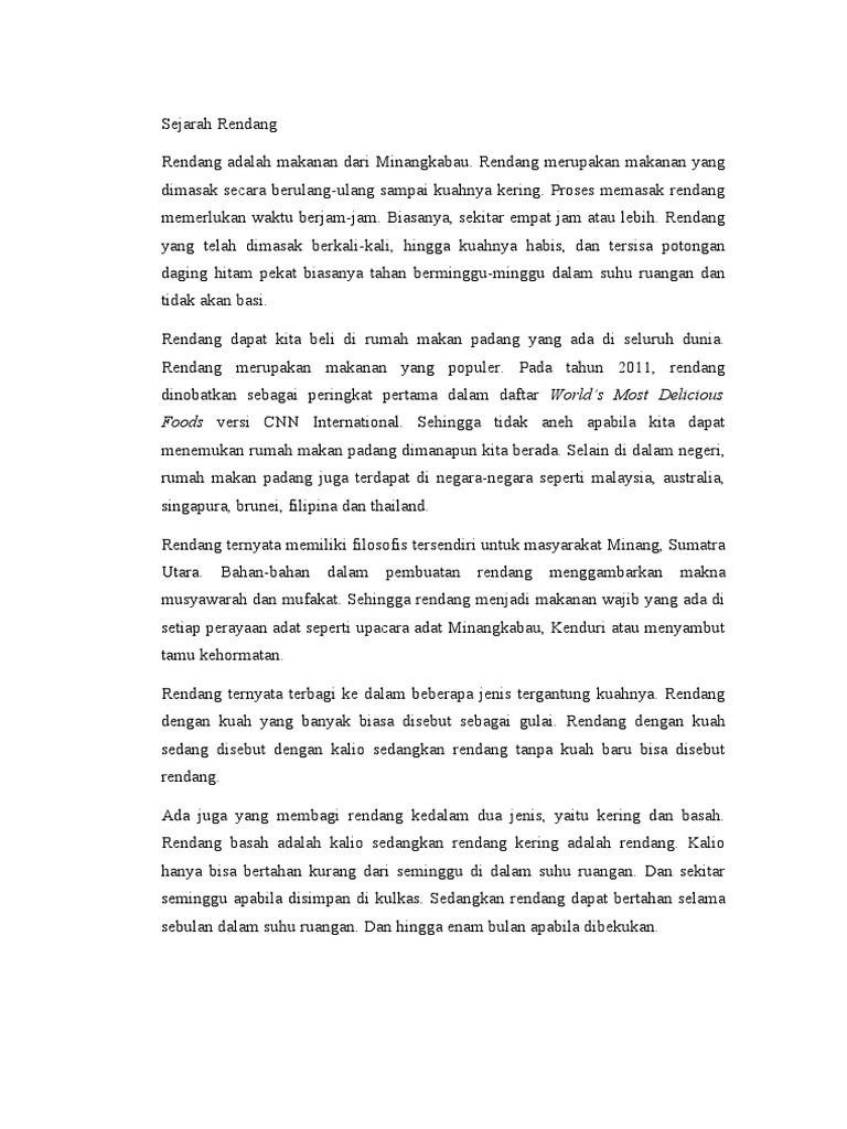 Sejarah Rendang | PDF