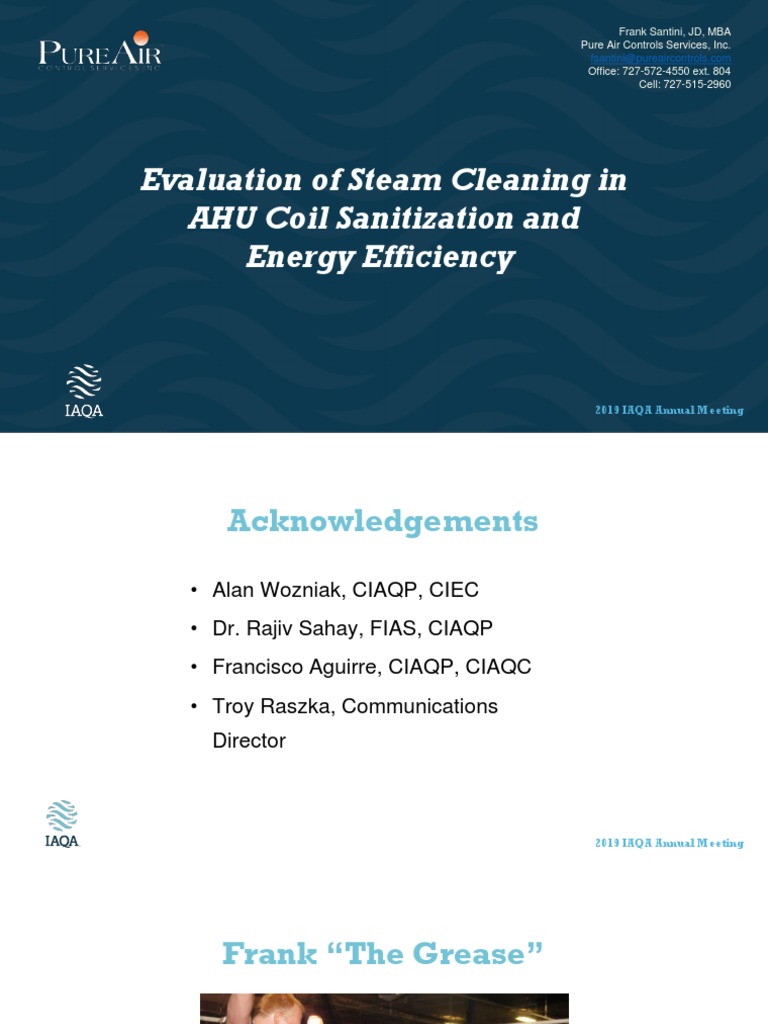 Chemical Coil Cleaning Importance Report Evaluation of Steam Cleaning