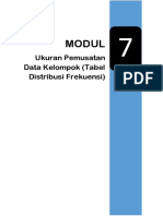 Ukuran Pemusatan Tabel Distribusi Frekuensi