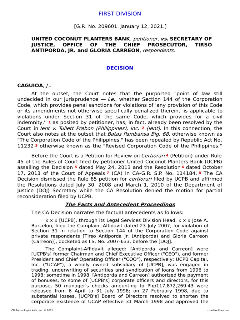 G.R. No. 209601 United Coconut Planters Bank v. Antiporda, JR PDF