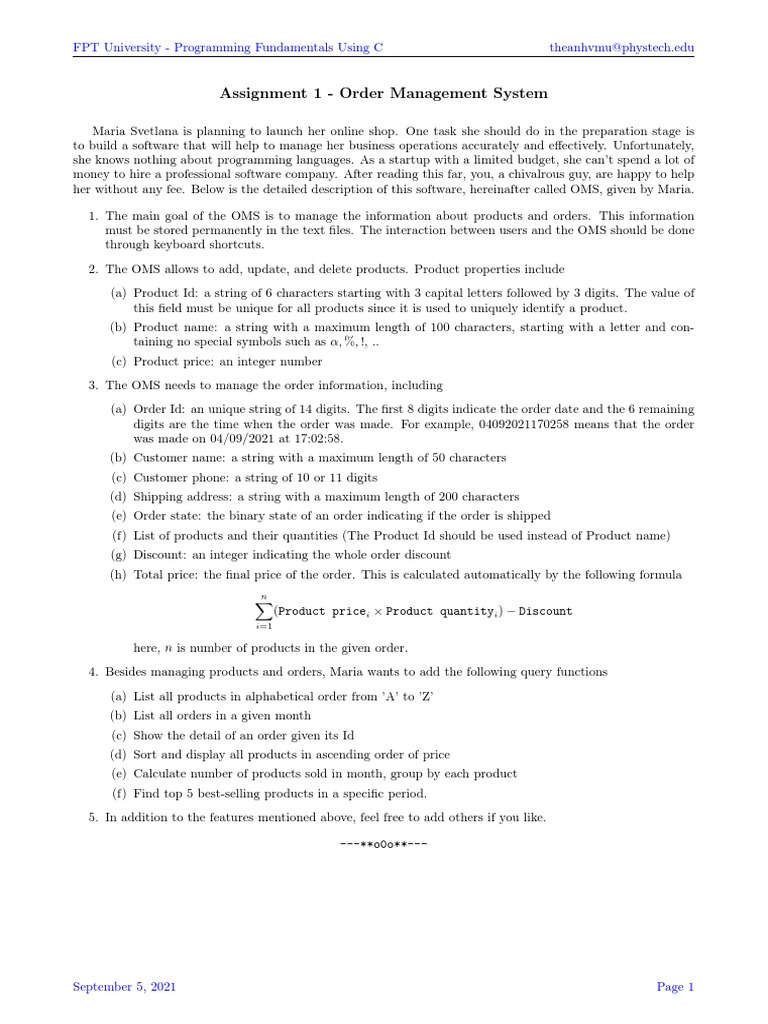 Order Management System | PDF | String (Computer Science) | Software ...