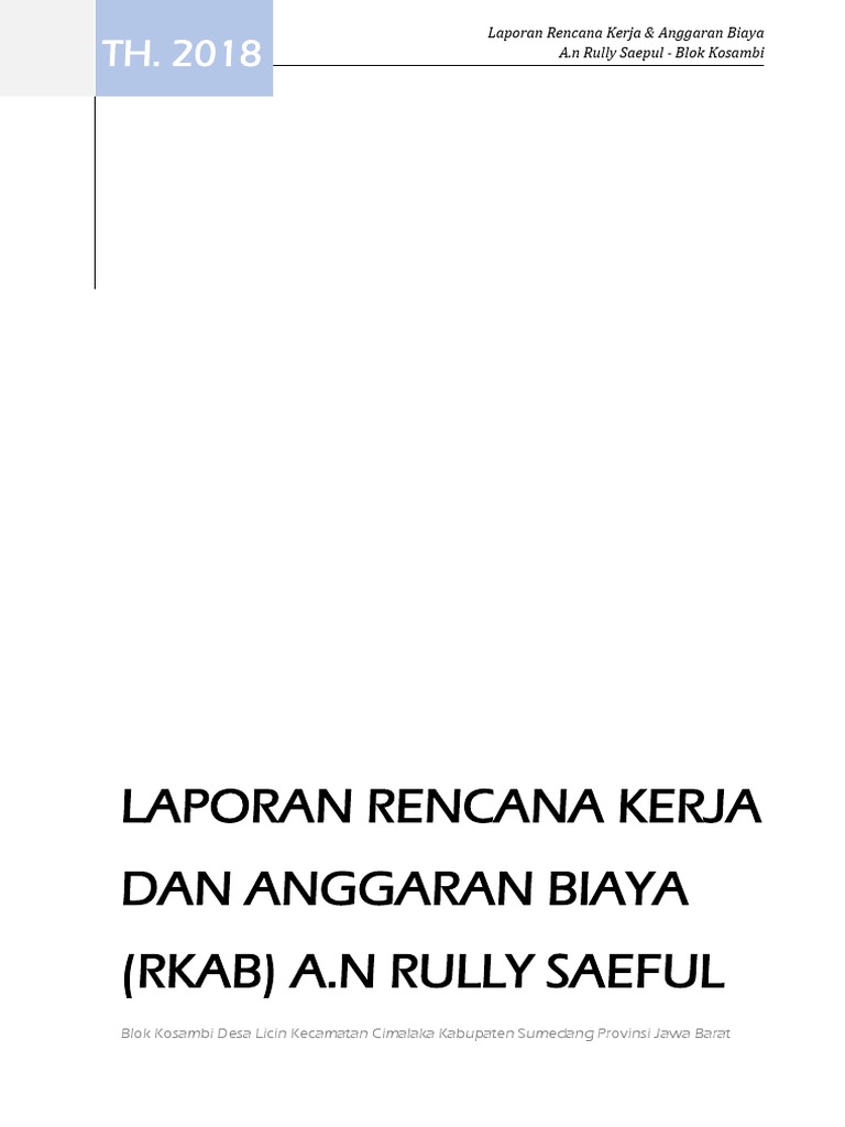 RKAB Tambang Blok Kosambi 2018 | PDF | Teknologi & Rekayasa