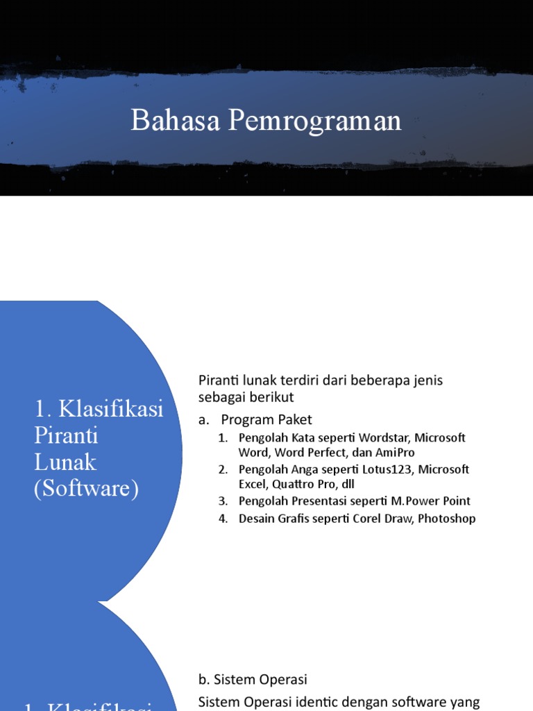 Klasifikasi dan Contoh Bahasa Pemrograman | PDF | Komputer