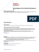 Advantages and Disadvantages of Four Interview Techniques in Qualitative Research