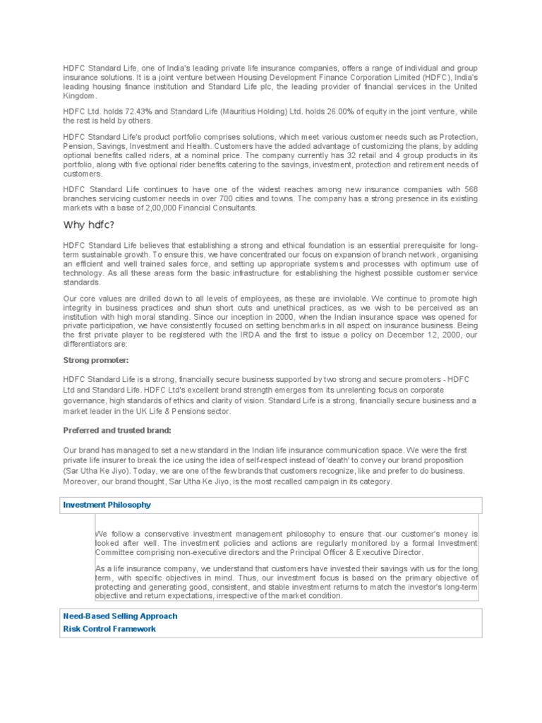 HDFC Life Board of Directors Overview | PDF | Board Of Directors ...