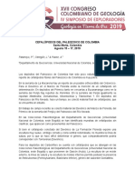 Cefalópodos Del Paleozoico de Colombia Santa Marta, Colombia Agosto 15 - 17, 2019