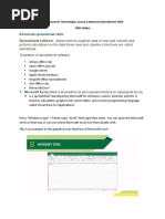 Advanced Spreadsheet Skills