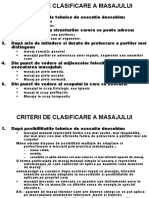 Criterii de Clasificare a Masajului