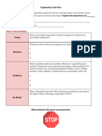 Explanatory Text Plan: Genre Characteristics