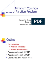 On The Minimum Common Integer Partition Problem: Author: Xin Chen, Lan Liu, Zheng Liu, Tao Jiang Presenter: Lan Liu
