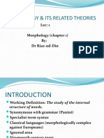 MORPHOLOGY & ITS RELATED THEORIES Lec 1