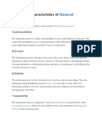 Qualitative Characteristics of Financial Statement