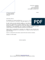 Carta de Presentacion Para Anuncio