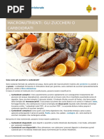 Macronutrienti Gli Zuccheri o Carboidrati