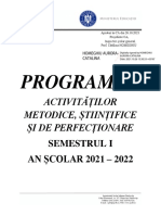 ISJ DB Programul Activitatilor Metodice Sem.I 2021-2022