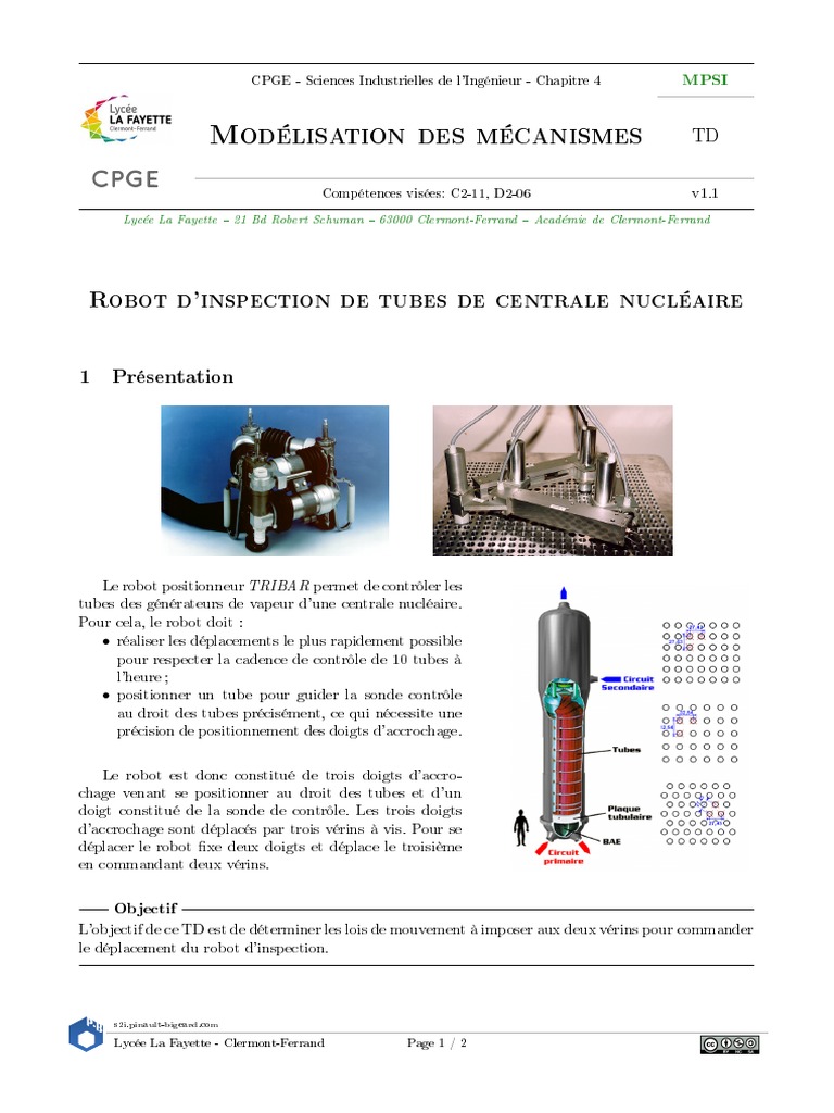 Robot TRIBAR pour inspection nucléaire | PDF