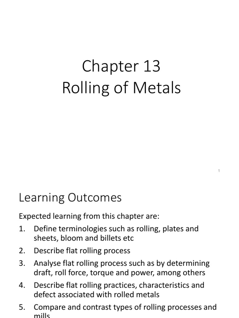 Ch13 Rolling Fall 2021 021021 | PDF | Rolling (Metalworking) | Sheet Metal