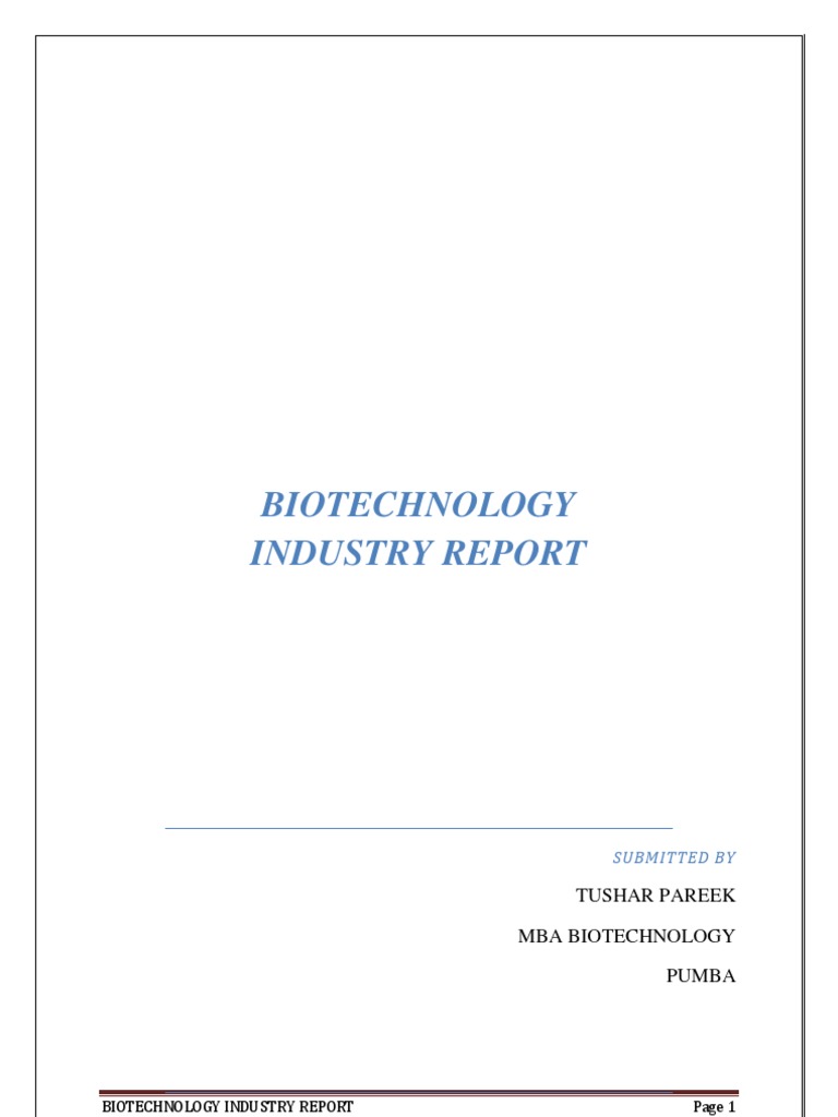 Biotechnology Report | PDF | Biopharmaceutical | Biotechnology