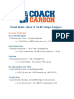 BRANDED Cheat Sheet - Back of The Envelope Analysis