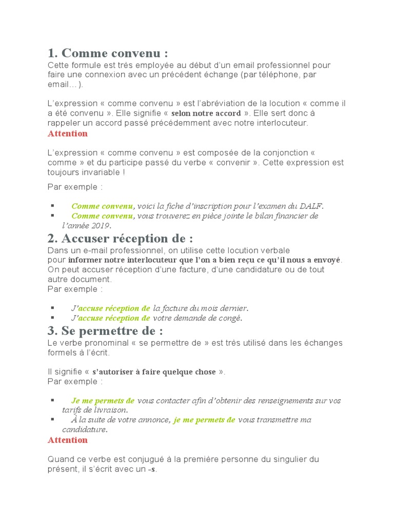 Expressions clés pour emails professionnels | PDF | Verbe | Adposition