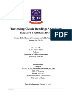 Reviewing Classic Reading: A Study On Kautilya's Arthashastra'