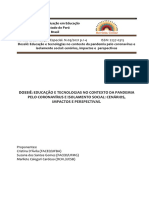 Dossiê - Educação e Tecnologias No Contexto Da Pandemia e Isolamento Social - Cenários - Impactos e Persoectivas