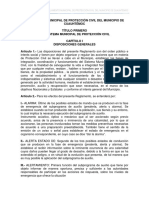 Reglamento Municipal de Proteccion Civil Del Municipio de Cuauhtemoc