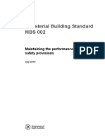 Ministerial Building Standard MBS 002: Maintaining The Performance of Essential Safety Provisions