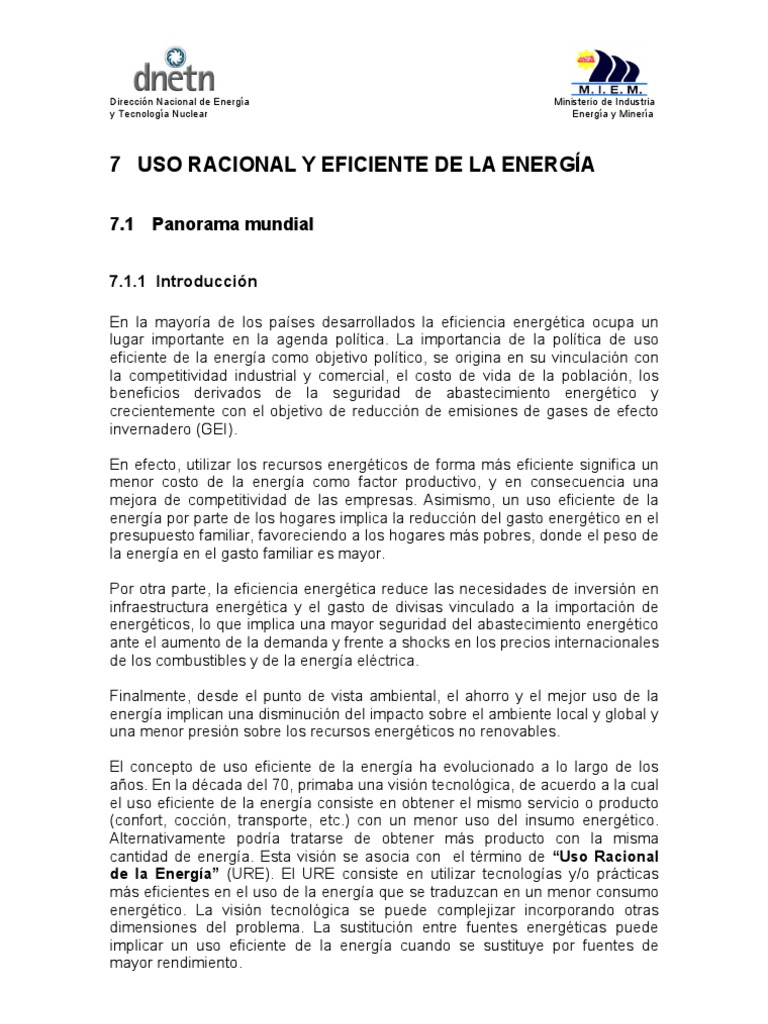 Uso Racional y Eficiente de La Energia | PDF | Conservación de energía ...