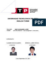 Universidad Tecnologica Del Peru English Three: Teacher: Theme
