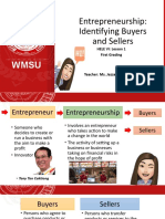 Entrepreneurship: Identifying Buyers and Sellers: HELE VI: Lesson 1 First Grading