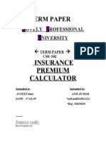 Term Paper: Insurance Premium Calculator