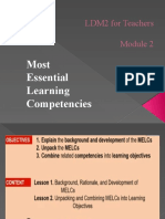 LDM2 For Teachers: Most Essential Learning Competencies